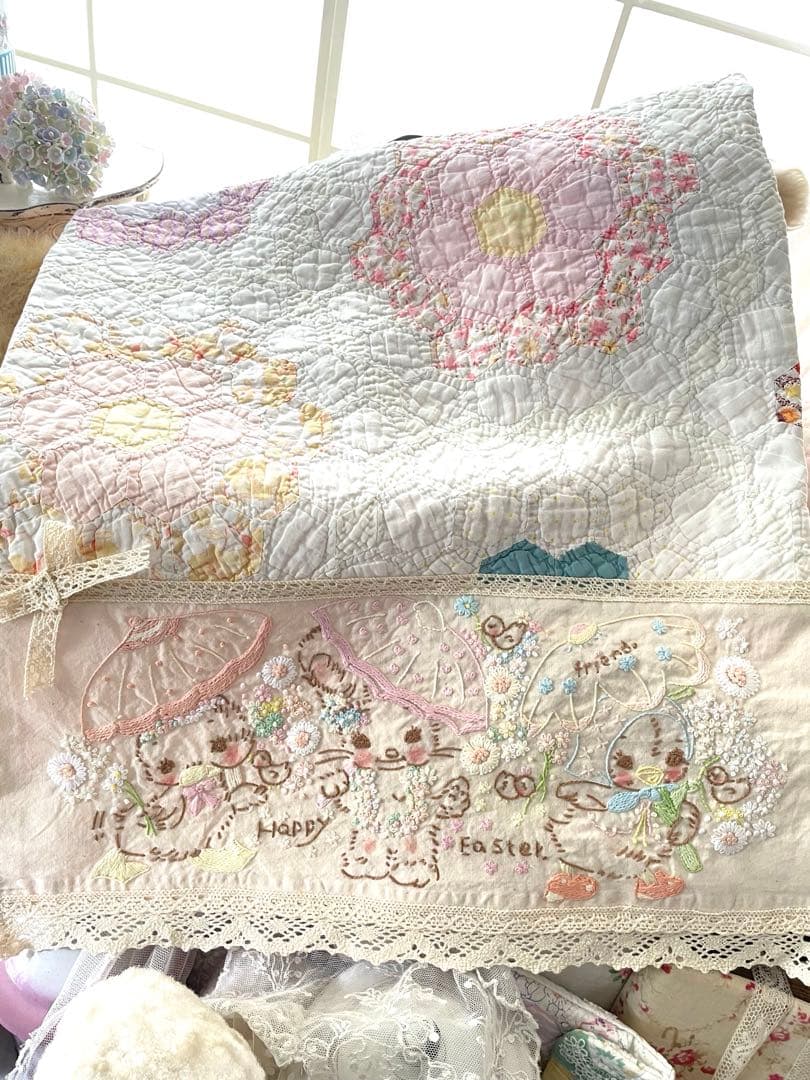 アンティークキルト＆アニマル刺繍クロスハンドメイド·͜· ♡ ベビーハイランド牛のクロスステッチパターン、農場の動物の刺繍