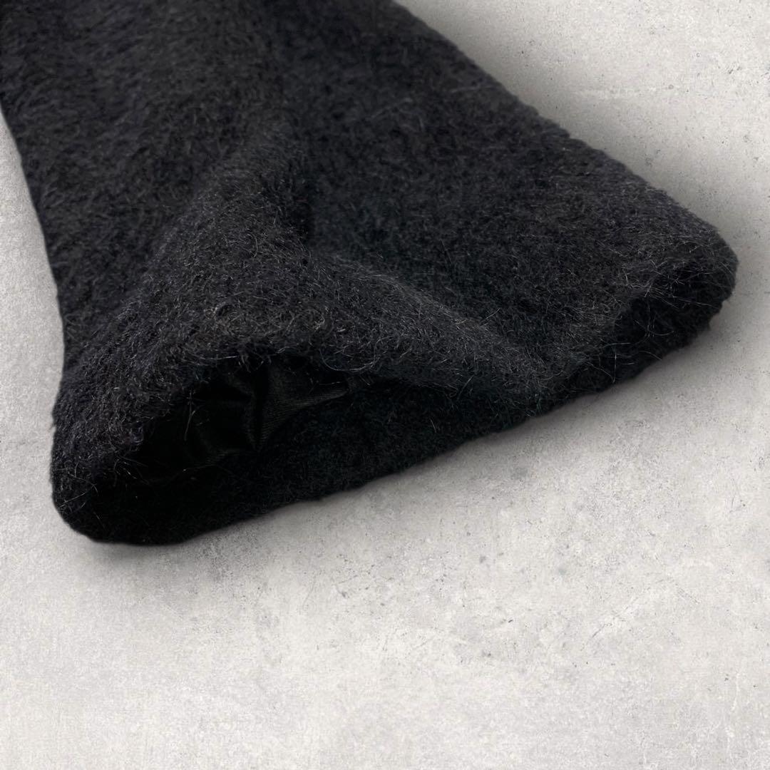 美品✨ イエーガー ウールコート アルパカ混 女優襟 ブラック ロング丈