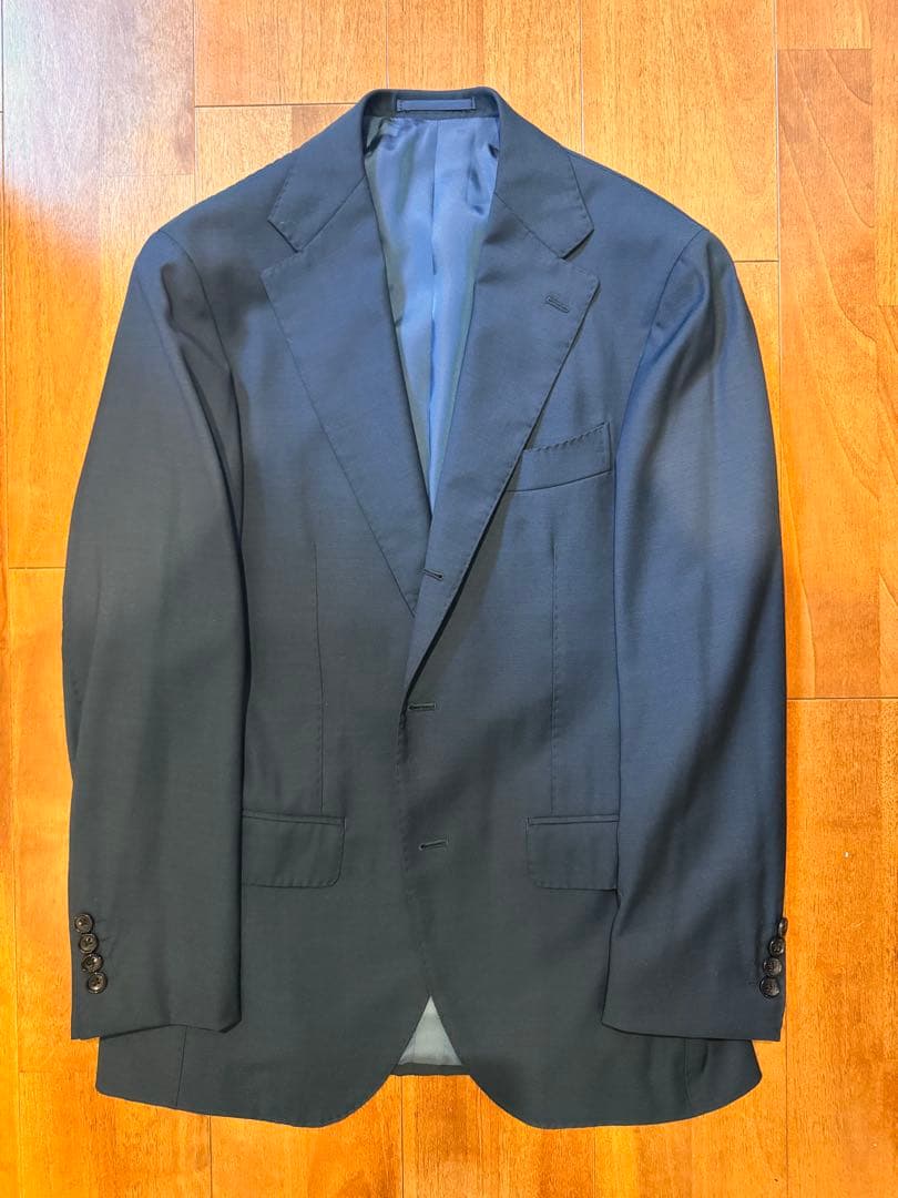 ブリッラペルイルグスト 46 スーツ ネイビー シングル ビームスエフ ほぼ未使用】ブリッラペルイルグストビジネススーツ46 ビームスbeams f