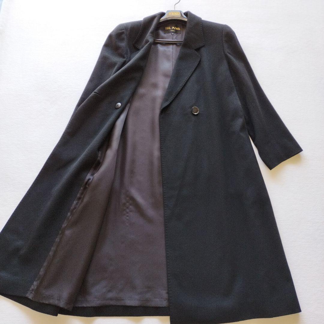 YELL MIWA カシミヤ100%ロングコートチェスターコート日本製ブラックM