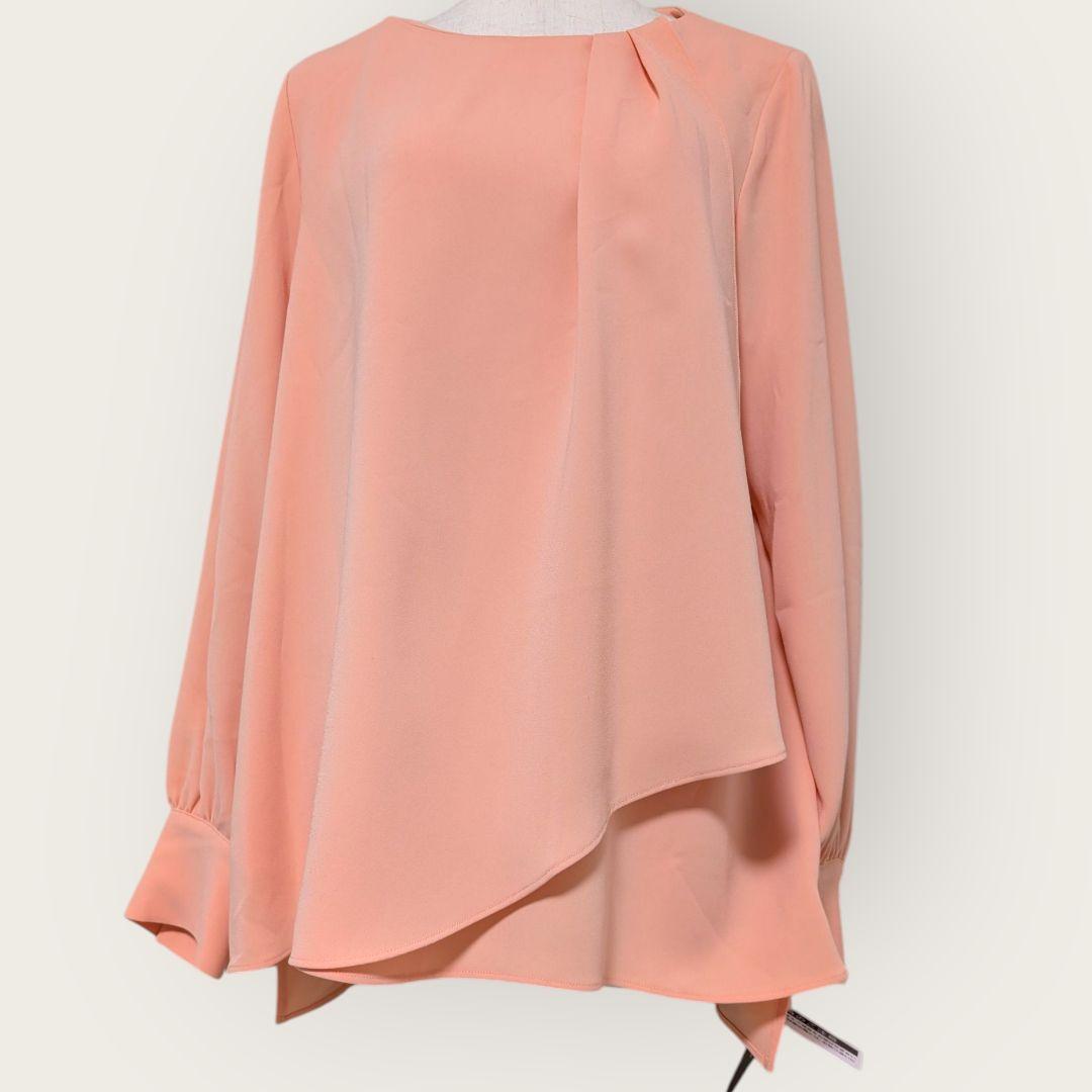 新品タグ付】ダーマコレクション サーモンピンク ブラウス 13号 DAMA