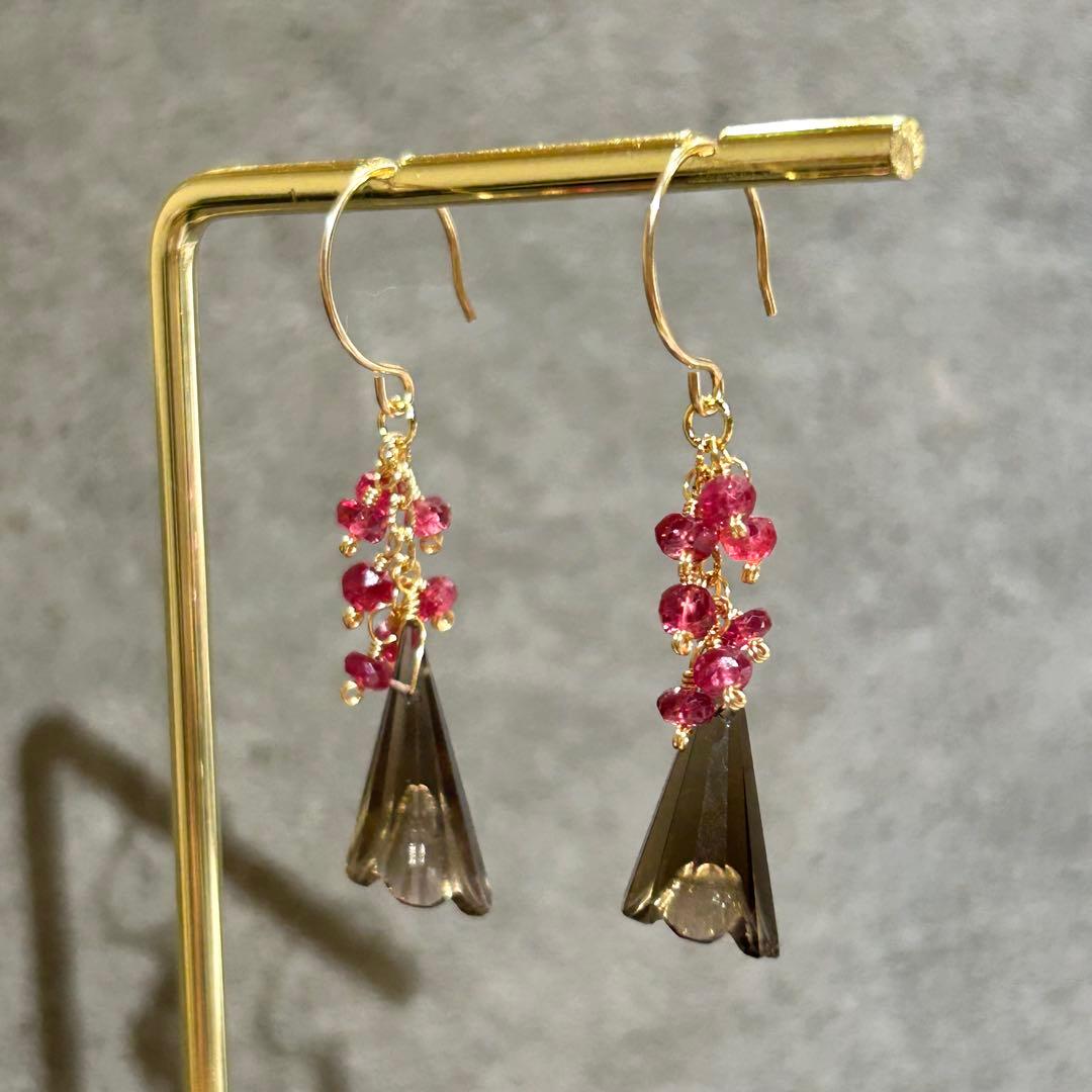 専用✳︎宝石質✳︎コンケーブカットアメトリン 14kgf 天然石ピアス