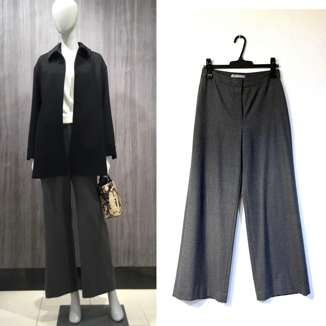 セオリーリュクス ワイドストレートパンツ ウールサキソニー SEFIN 38