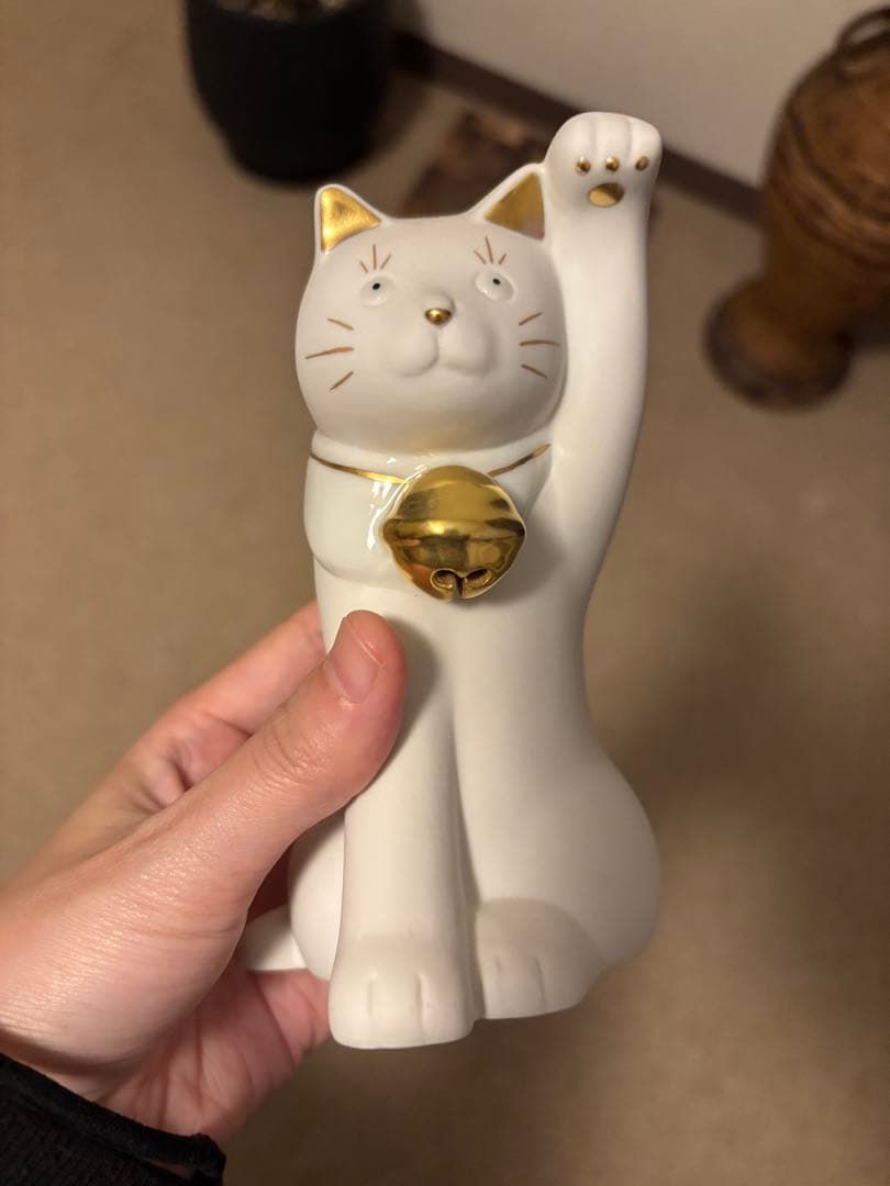 白金の招猫　上出長右衛門窯 上出長右衛門窯 二寸ちょうえもん招猫 金白｜家を装う｜中川政七商店