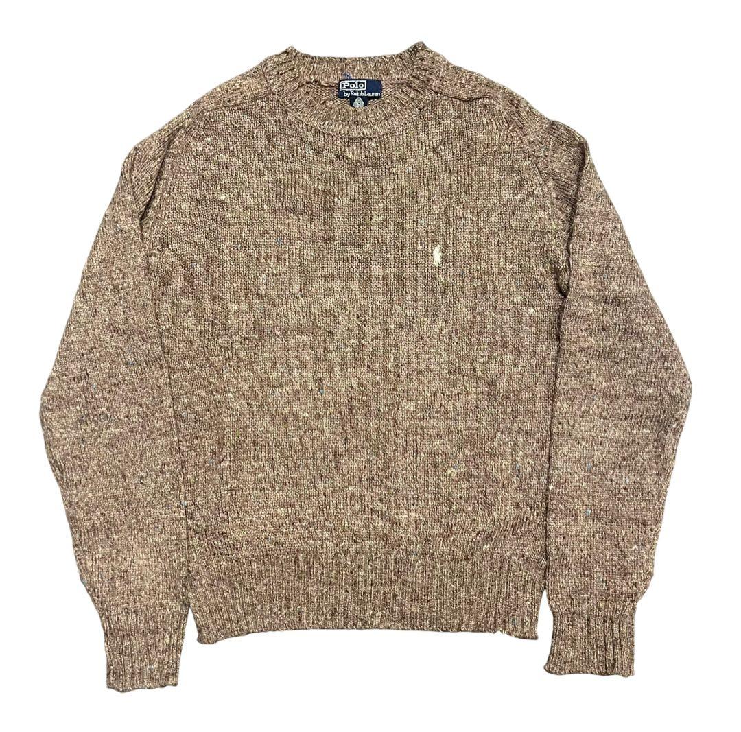90s Polo by Ralph Lauren メランジ ネップウールニット POLO RALPH LAUREN(ポロラルフローレン) 90sセーター ブラウン サイズ