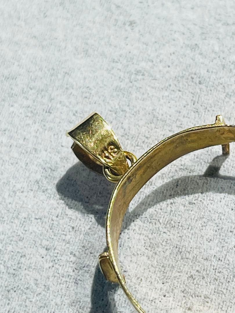 K18 3.25g 18金イエローゴールド/潰し ヴィンテージネックレス カメオ