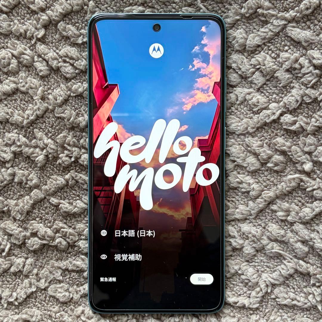 美品】moto g66y 5g グレーミスト クリアケース、ガラスフィルム付き