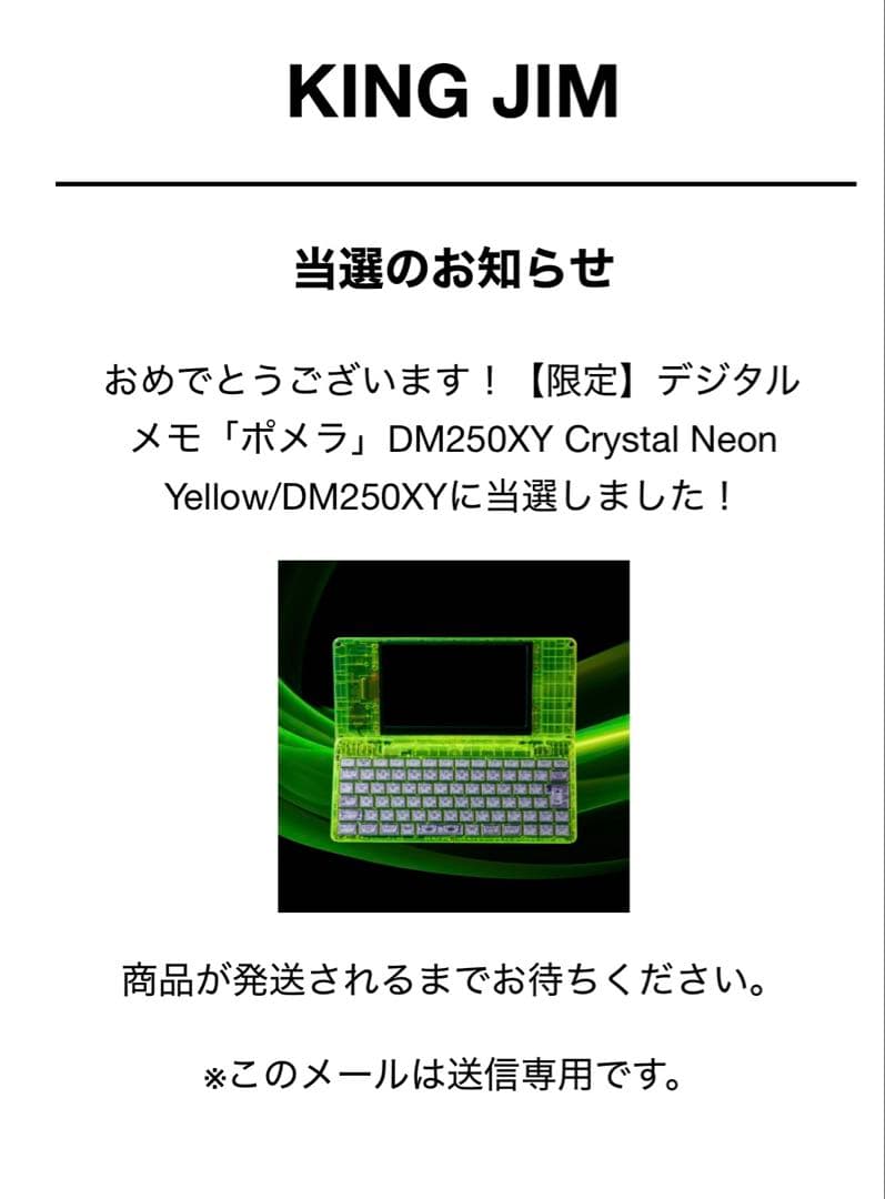 キングジム ポメラ DM250XY Crystal Neon Yellow 限定 - メルカリ