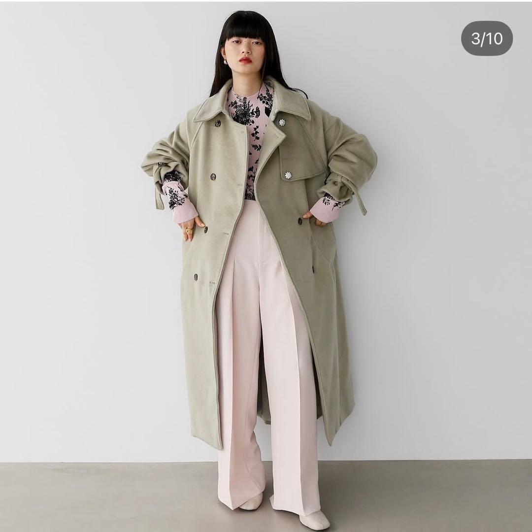 cara by katrin tokyo ビジューボタンメルトントレンチコート - メルカリ