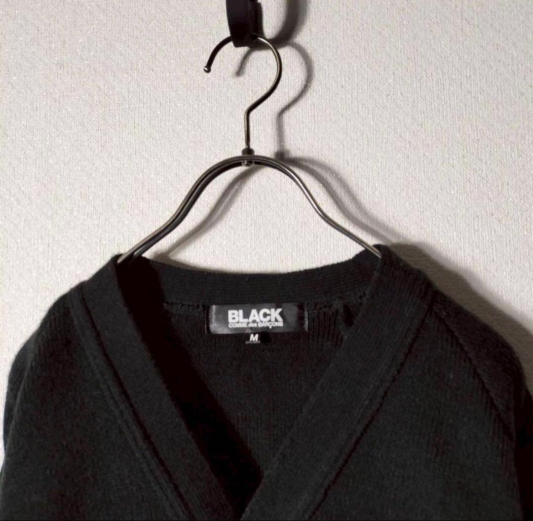 ブラックコムデギャルソン アクリルニット カーディガン 厚手 黒