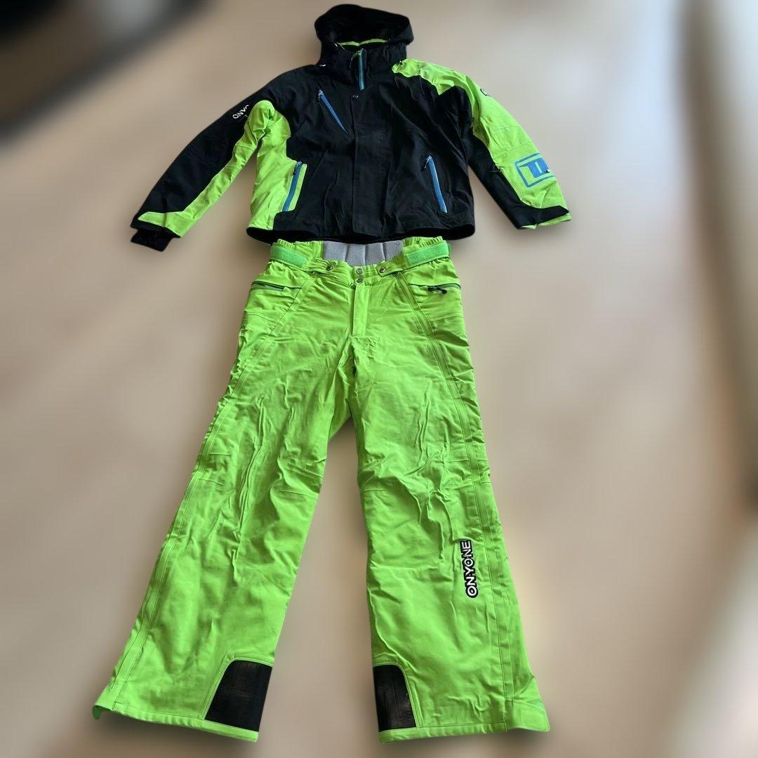 2017-2018 ONYONE スキーウェア 上下セット　ブラック/グリーン レンタル] オンヨネ(ONYONE) メンズ スキー・スノボウェア 上下セット