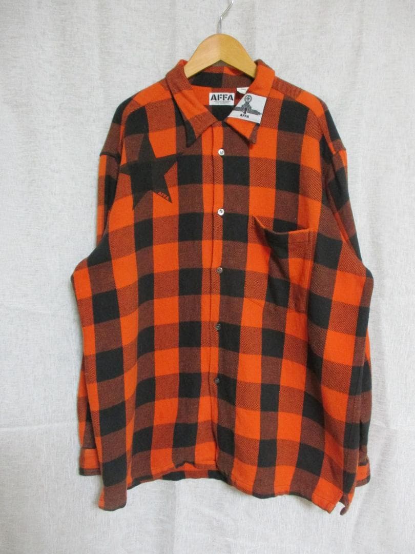 AFFA 思想家 ネルシャツ マルクス オレンジ×ブラック ｌサイズ 激レア AFFA 思想家 ネルシャツ マルクス オレンジ×ブラック lサイズ 激レア