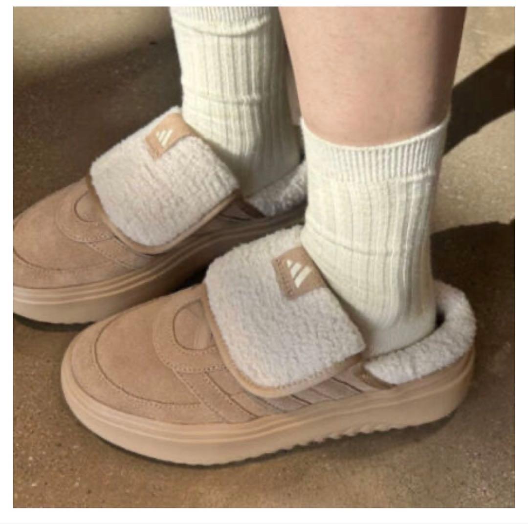 ボア付きベージュサボサンダル ヌーベル ヴォーグ リラックス Noubel Voug Relax ボアサボサンダル