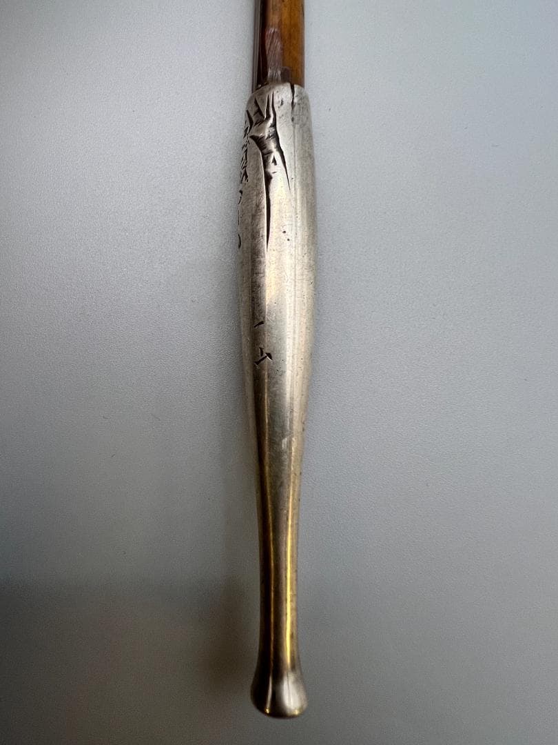 海】純銀煙管 キセル 一山 瓢箪図 純刻印 銀細工 アンティーク 重量約37g