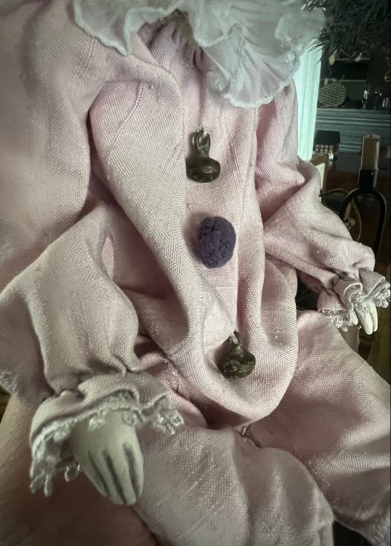 人形 人形 ピンクの布製ピエロ人形 ピンクの布製ピエロ人形