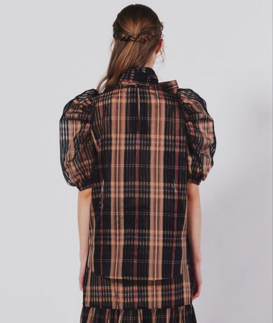 美品✨】Sov. シルクオーガンジーチェックブラウス ダブスタ - メルカリ