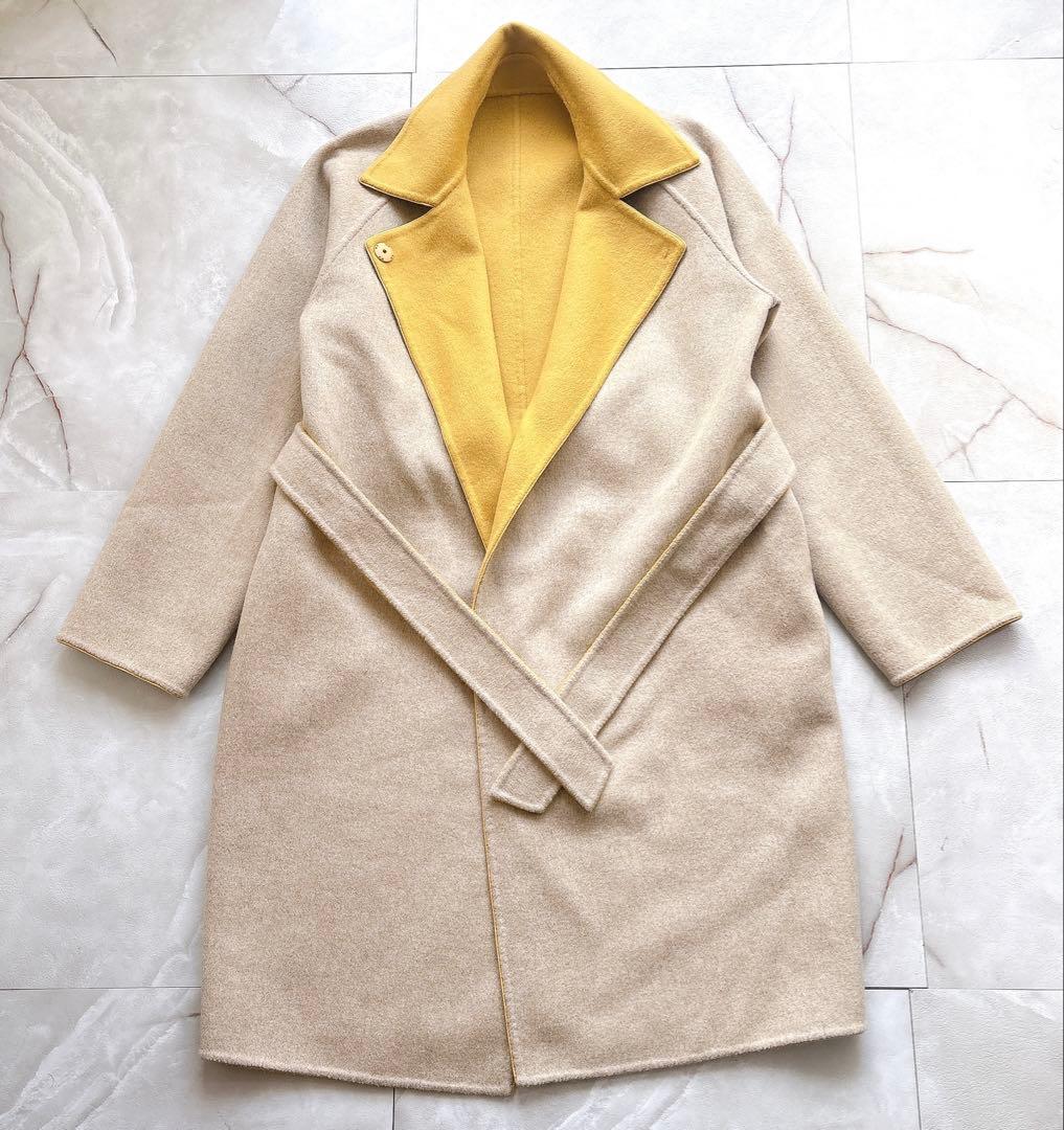 美品 マックスマーラ クチートアマーノ リバーシブル アンゴラウール