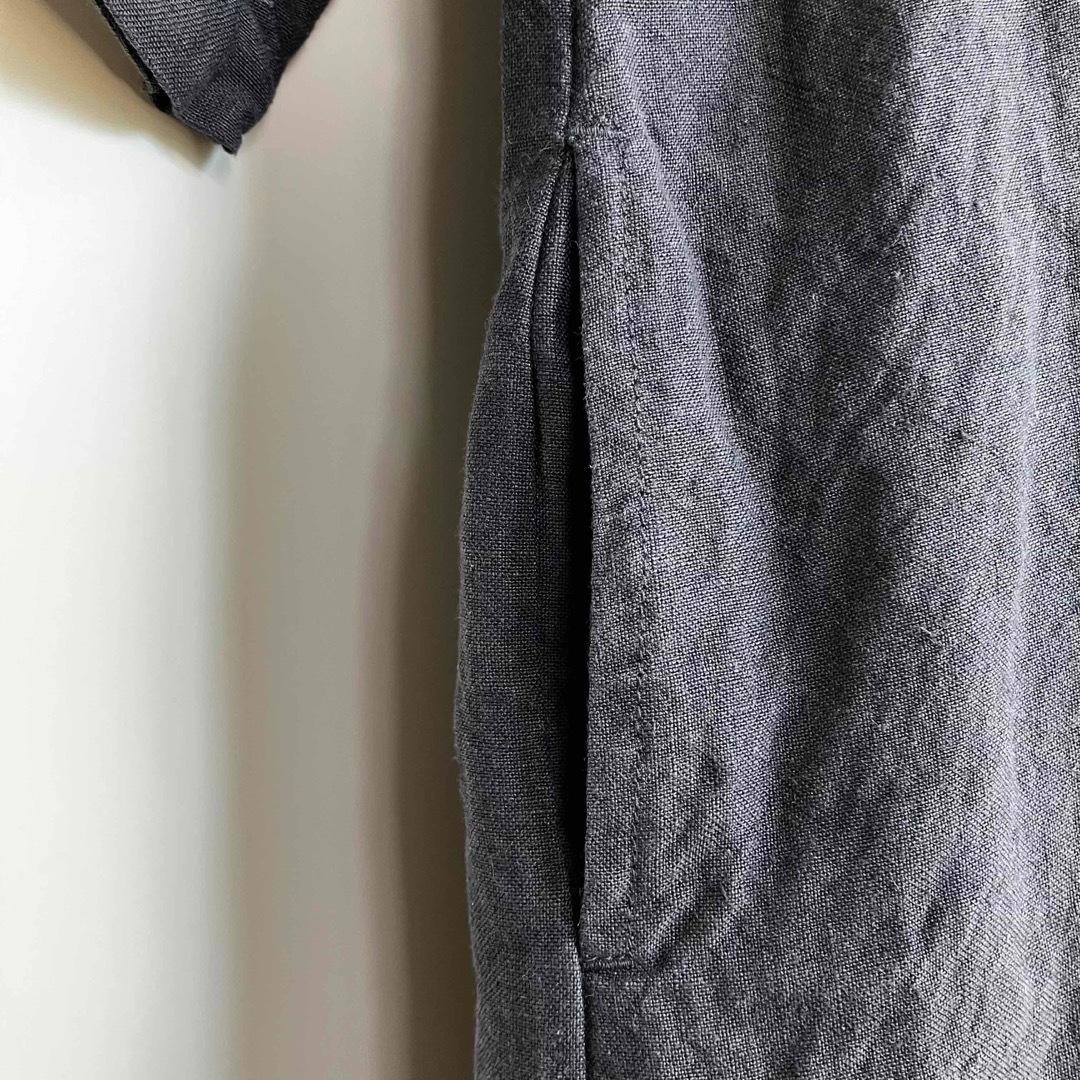 中川政七商店 厚手麻のボタンワンピース スミクロ - メルカリ