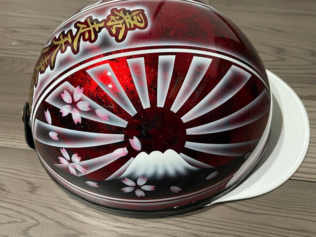 赤 富士日章 コルク半 ヘルメット アルフィン BEET テールカウル 旭