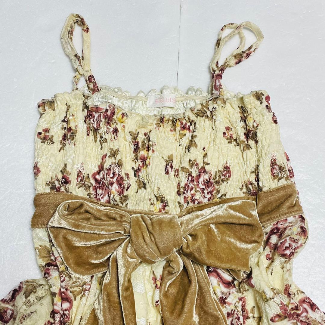 LIZ LISA ヴェント 花柄キャミワンピース リボン フレア 姫系 00s