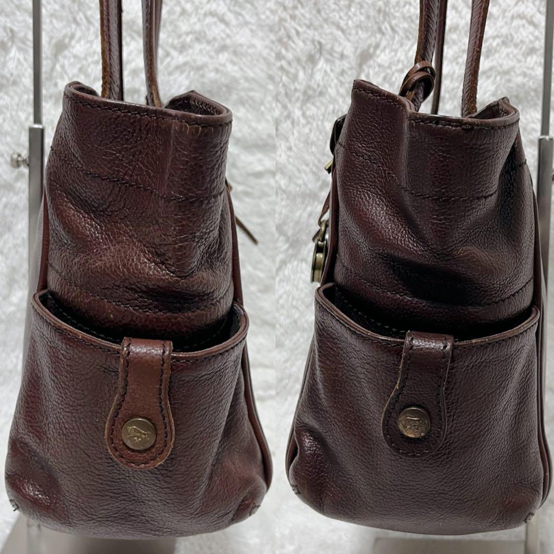希少✨IL BISONTE 本革 トートバッグ ターンロック ブラウン 南京錠付