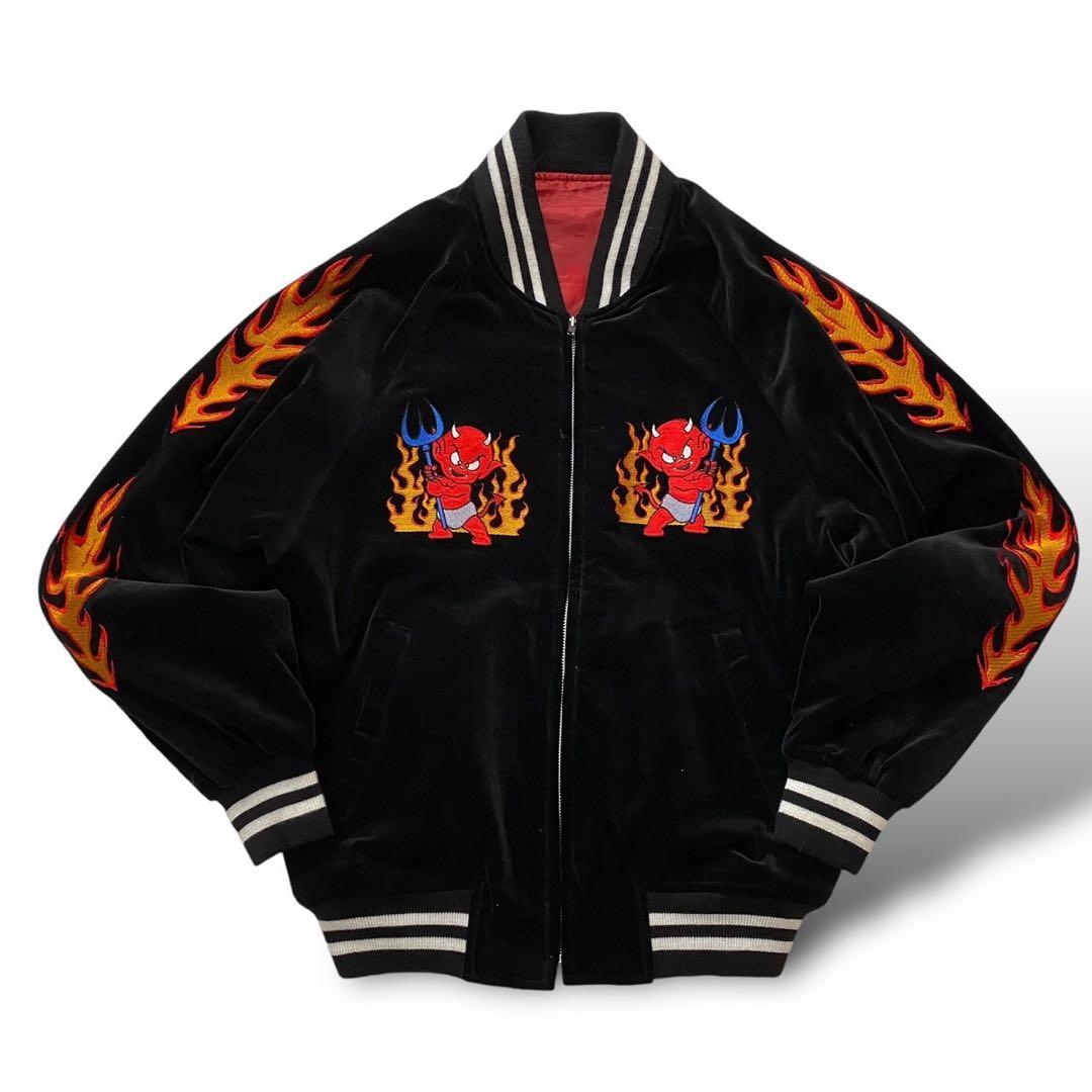 RED HOT DEVIL レッドホットデビル 刺繍 スカジャン - メルカリ