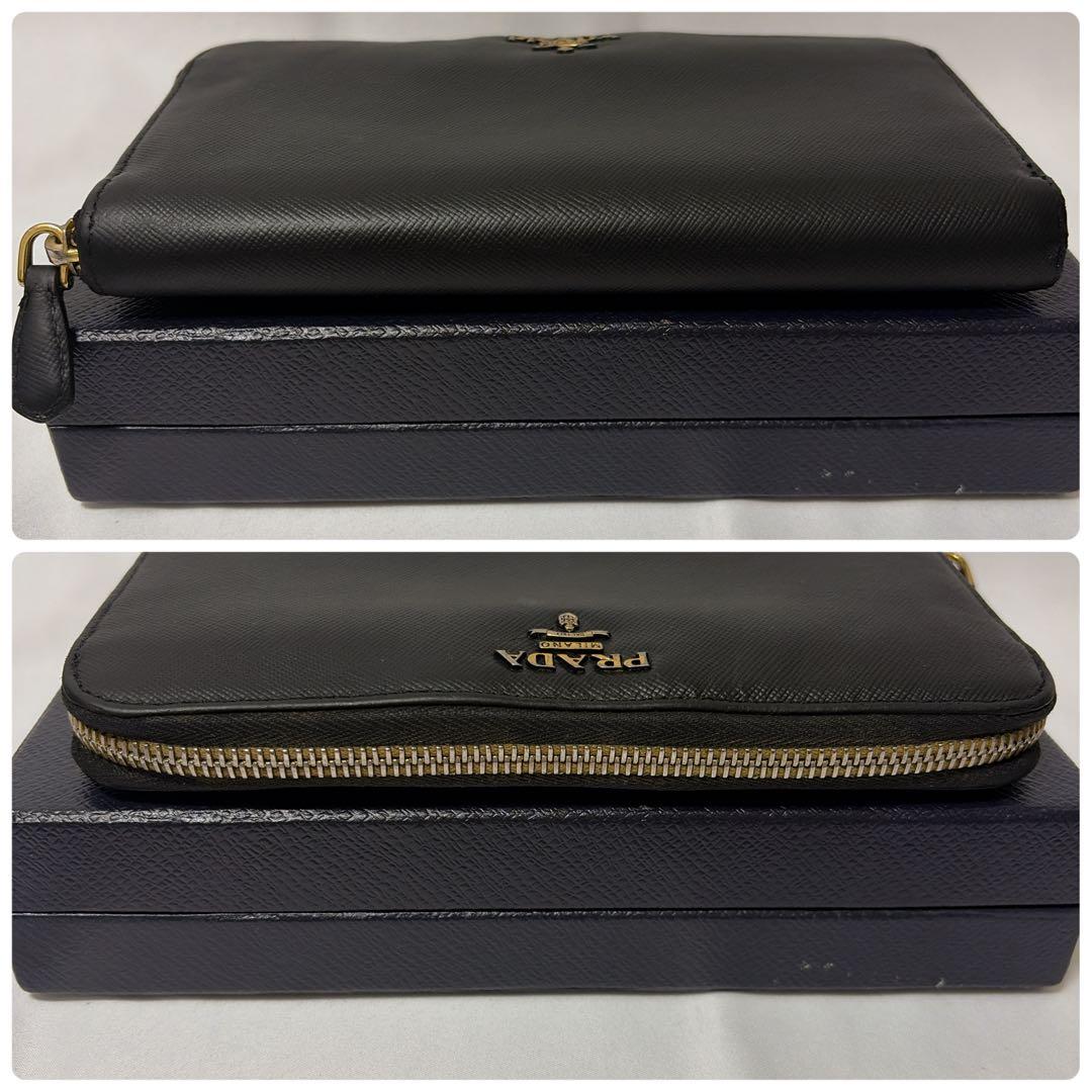 極美品】PRADA プラダ 長財布 ラウンドファスナー サフィアーノレザー