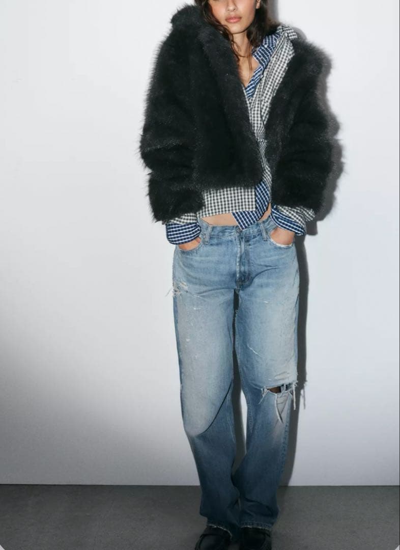 ZARA ザラ ショートフェイクファーコート トグルボタン付き 新品、未使用