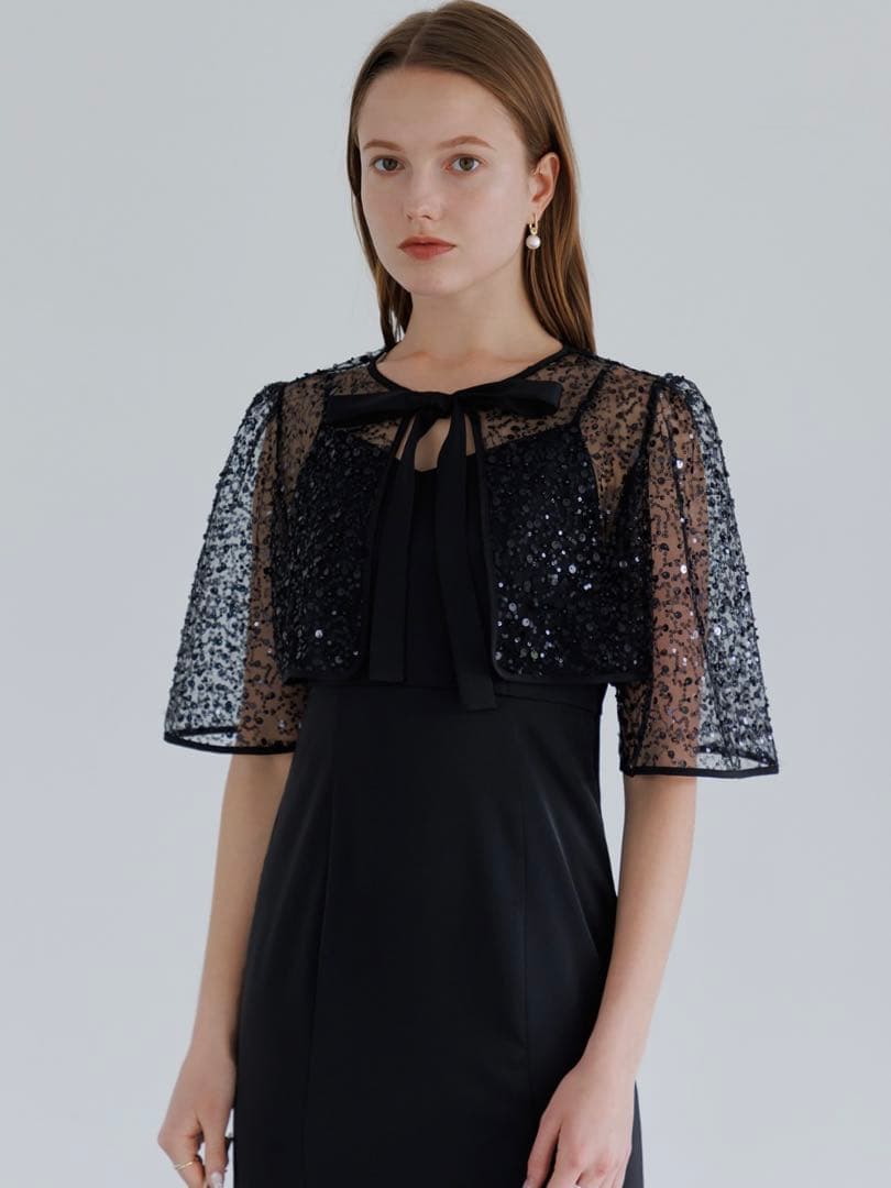 スパンコールビジューボレロマーメイドワンピースドレス結婚式