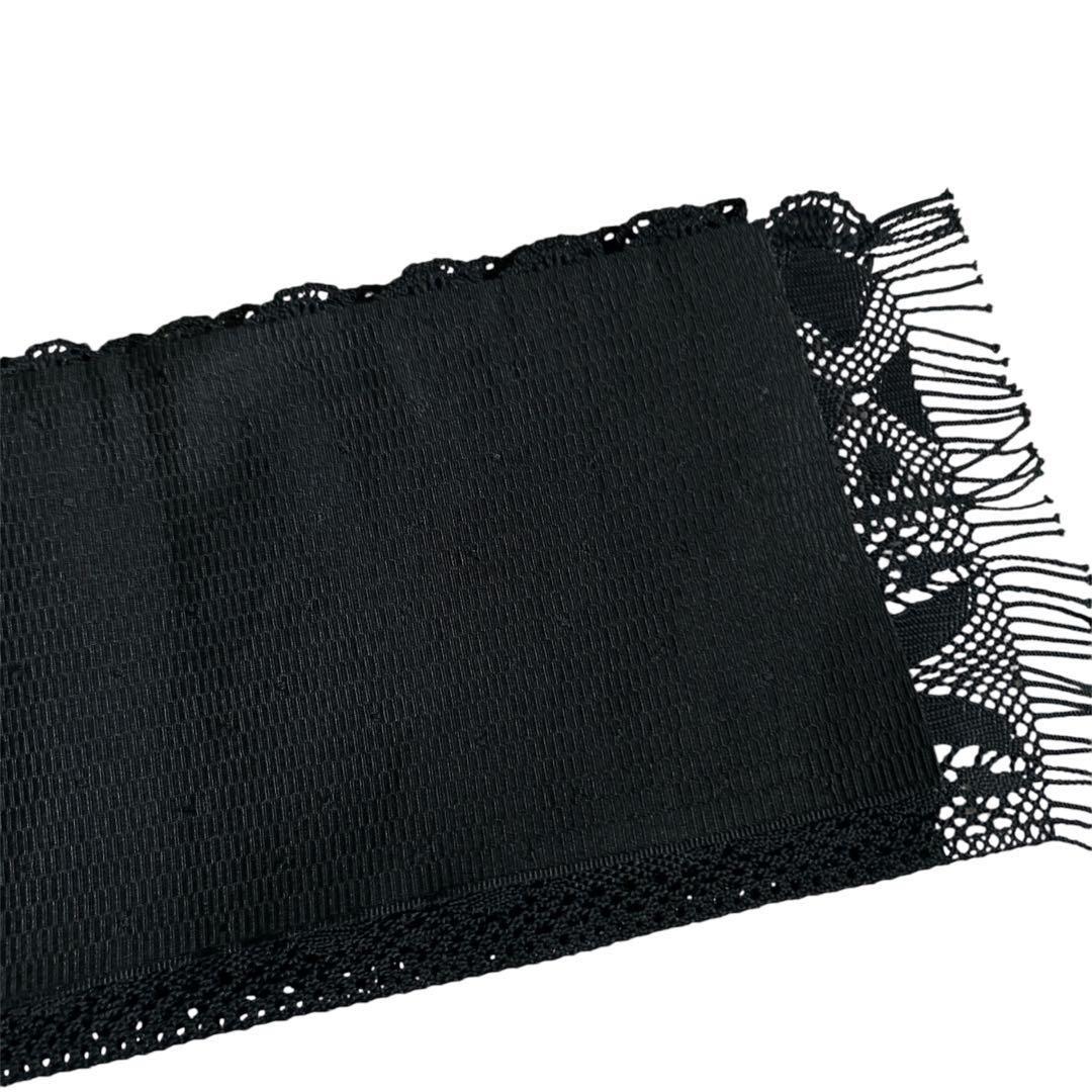 epoque様 ふりふ レース 半幅帯 黒 ブラック - メルカリ