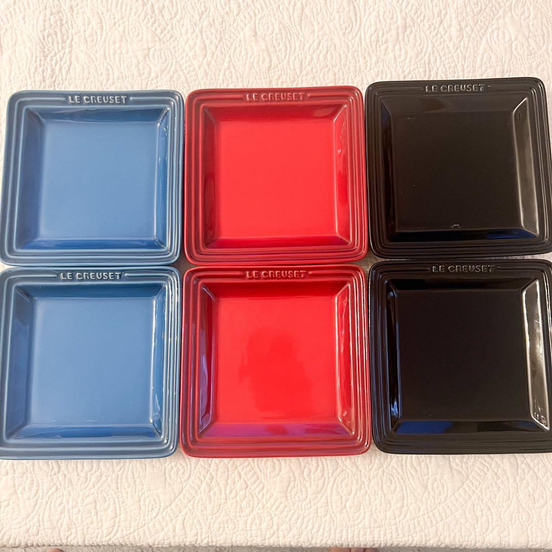 ⑱LE CREUSET スクエアプレート 16cm 6枚セット ルクルーゼ LE CREUSET