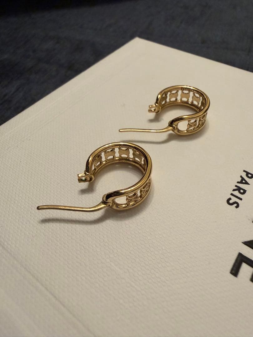 CELINE ゴールド フープピアス S115510978 - アクセサリーディー