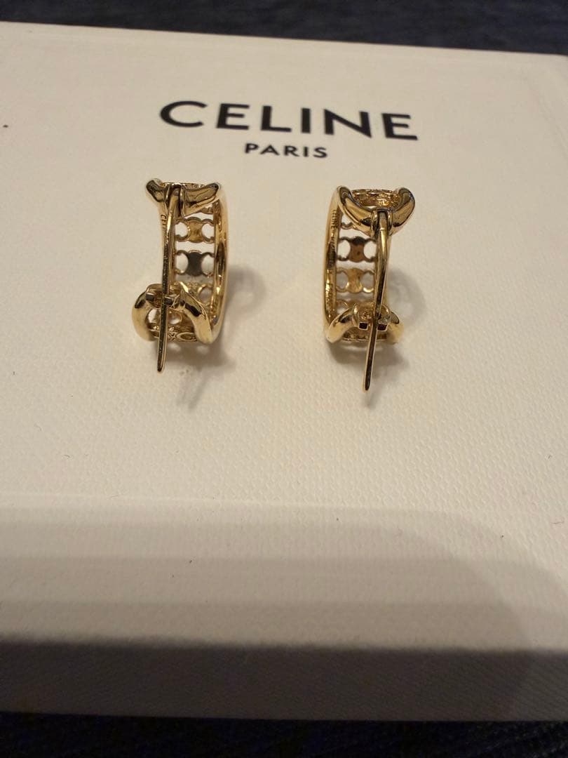 CELINE ゴールド フープピアス S115510978 - アクセサリーディー