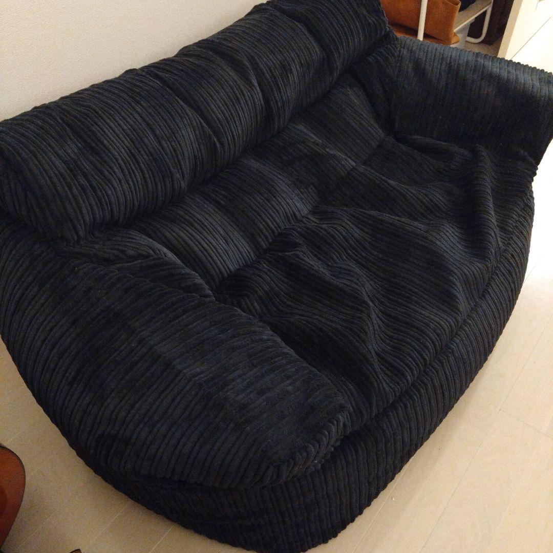 ジョセフィンソファビーズクッション - クラシックコーデュロイブラック LoungePug ジョセフィンビーズソファ-クラシックコーデュロイ黒