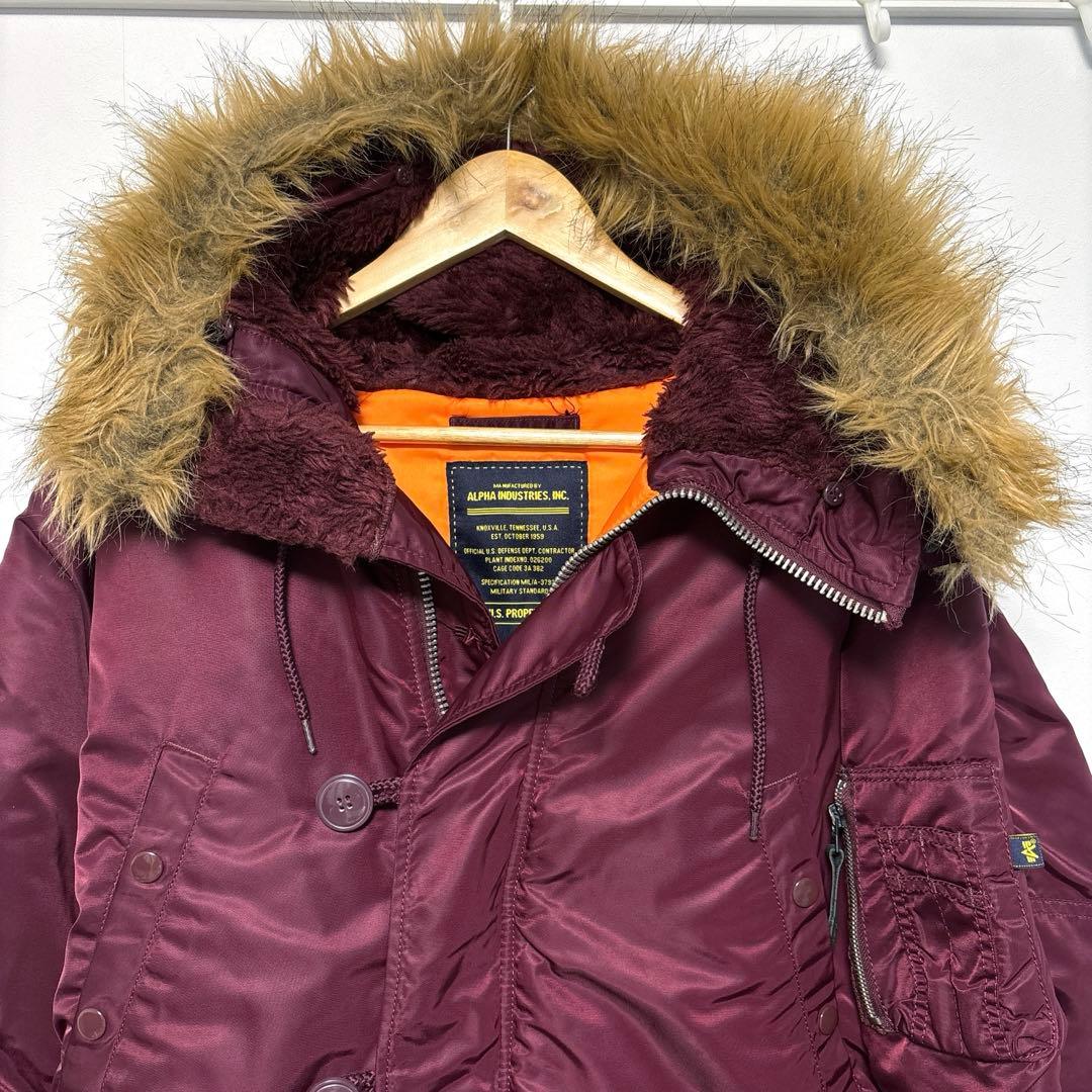 希少色！アルファインダストリーズ コート ALPHA N-3B レッド ワイン
