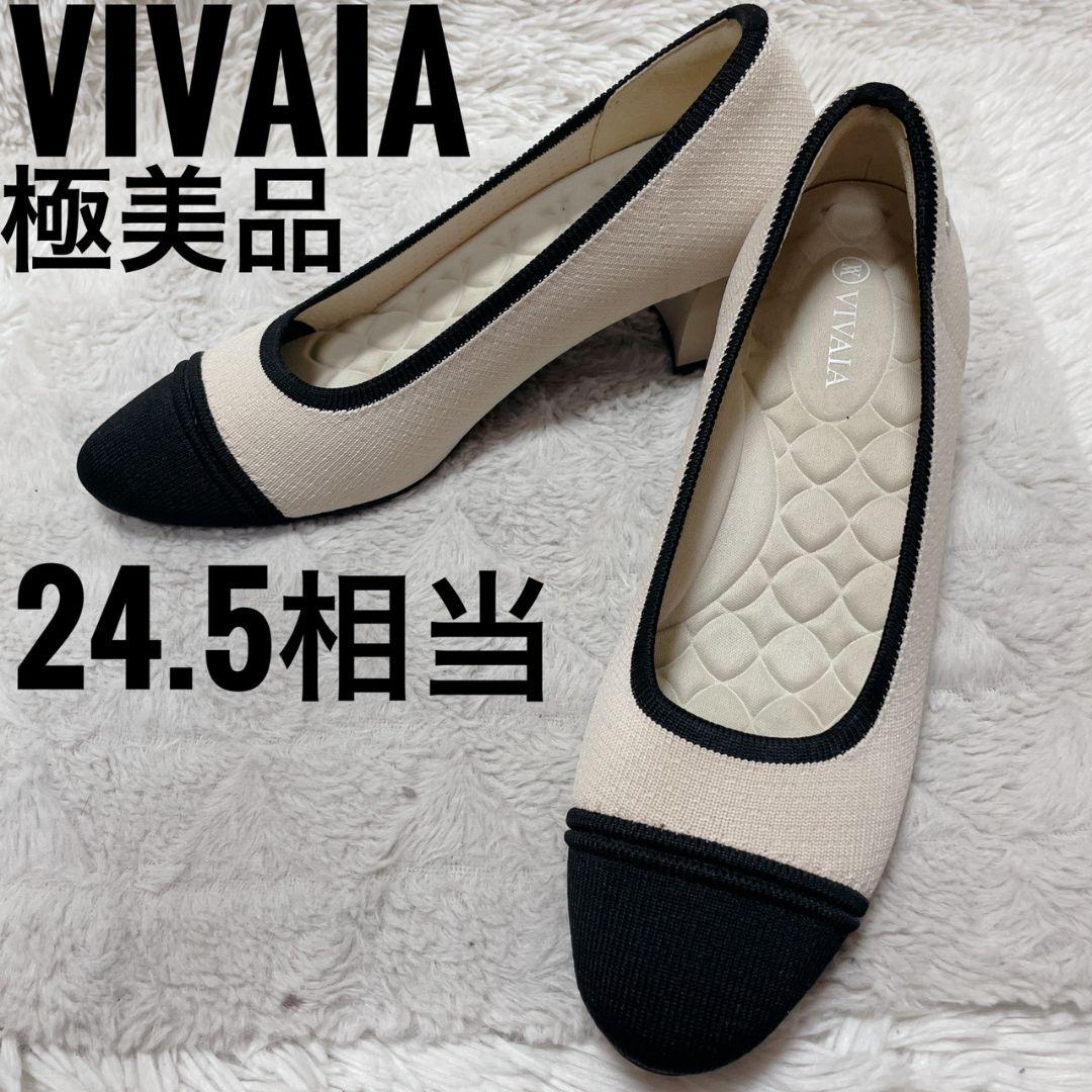 極美品 ビバイア バイカラー パンプス ホワイト アイボリー ブラック ヒール バイカラーポインテッドトゥパンプス レディース | 《公式》レディース