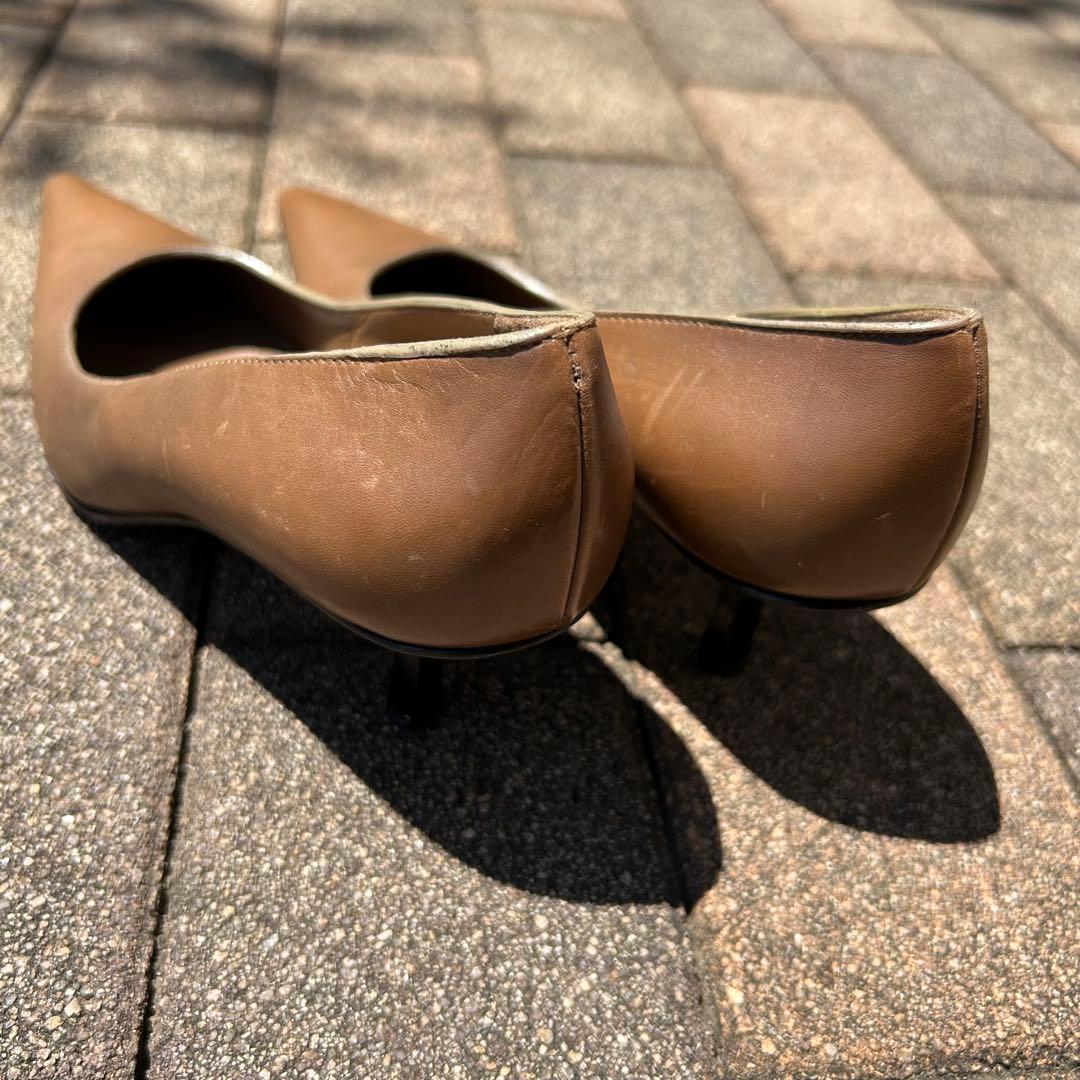 GUCCI ブラウン ポインテッドトゥ ヒール 23.5cm