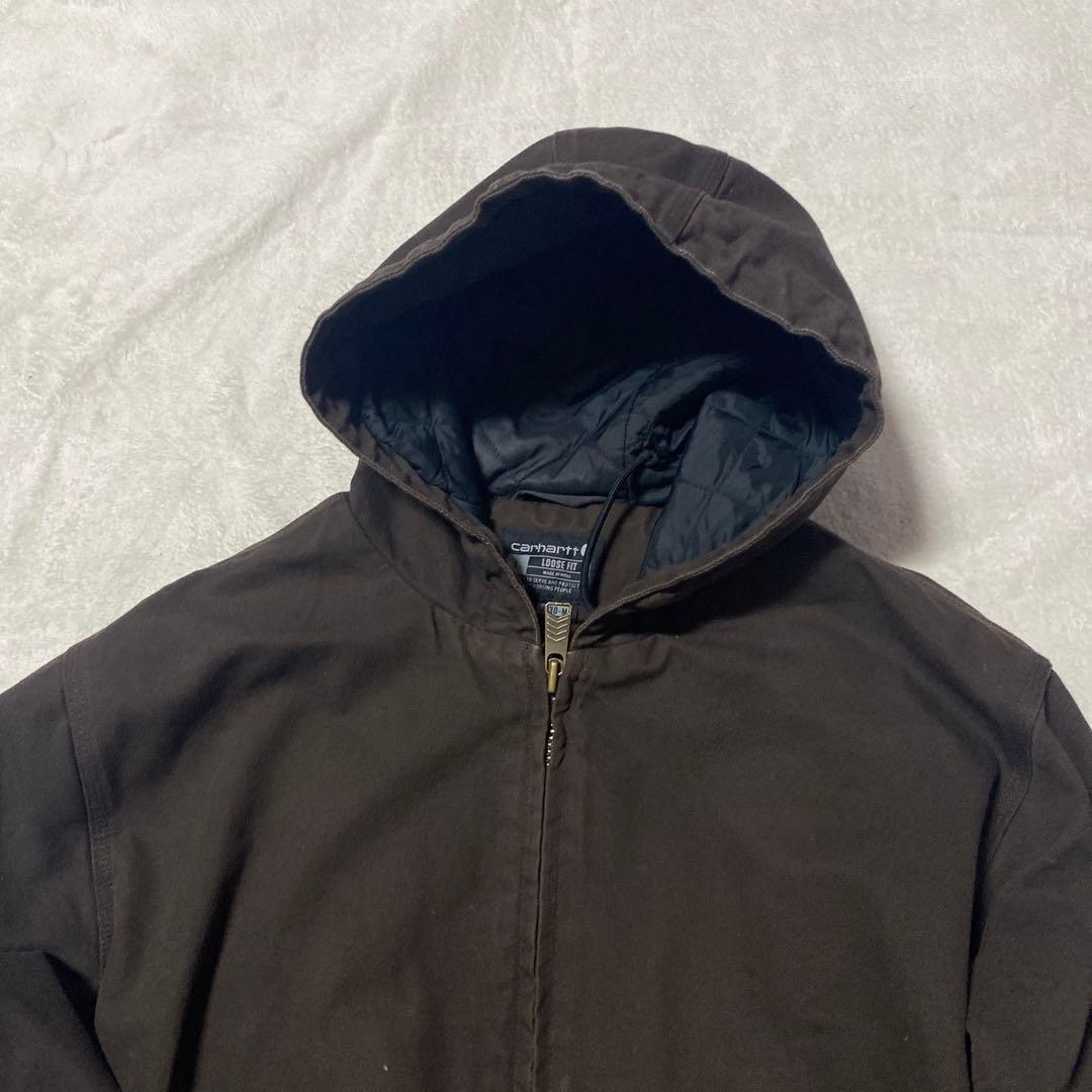 ✨希少✨Carhartt ダークブラウン フード付きジャンパー - メルカリ
