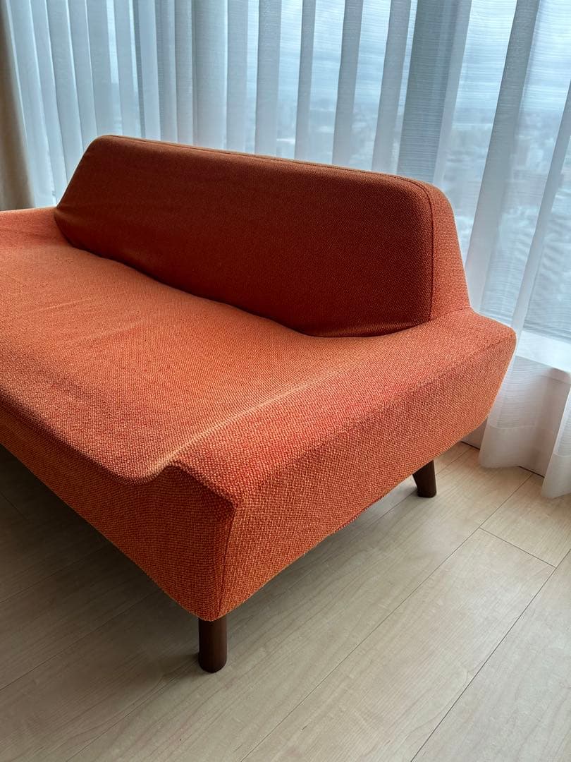 JSK様専用 高級家具POLISソファSOL2P ベージュ/オレンジ替カバー付き