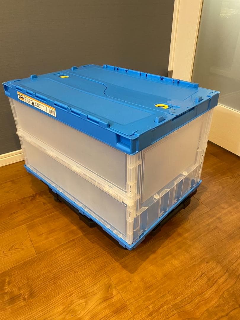 TRUSCO プラスチックコンテナ 50L 5個セット 5個セット】オリコン ロックフタ付 薄型折りたたみ コンテナ 50L