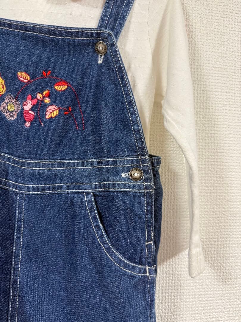 プーさんベビーロンパースオーバーオールヴィンテージ古着24M