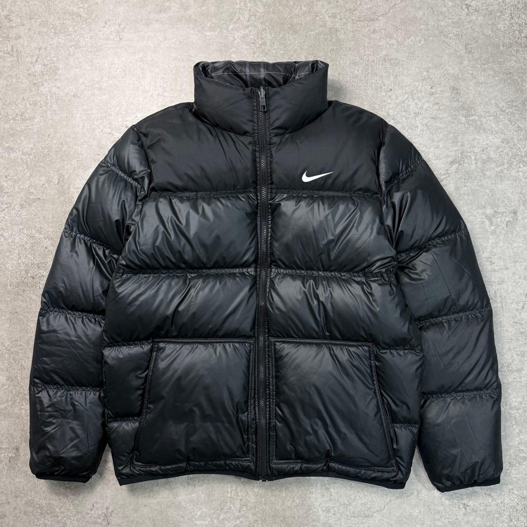 希少人気■ナイキ【L】 ダウンジャケット リバーシブル 肉厚黒 ヌプシ型 Y2K 超肉厚】NIKE ナイキ ヌプシ型 リバーシブル ダウンジャケット 550