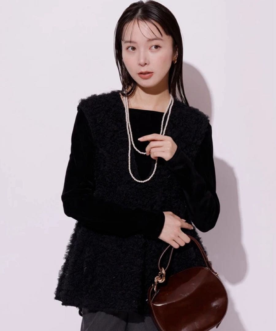 【caramel】Mystrada　デコラチュールブラウス ブラック36 caramel様専用】Mystrada デコラチュールブラウス ブラック36 - メルカリ