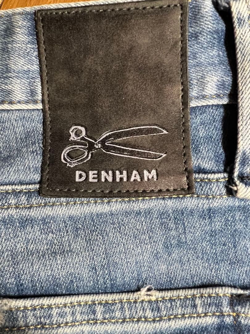 極美品】DENHAM RAZORW33カンディアーニ製ダメージ加工イタリア生地