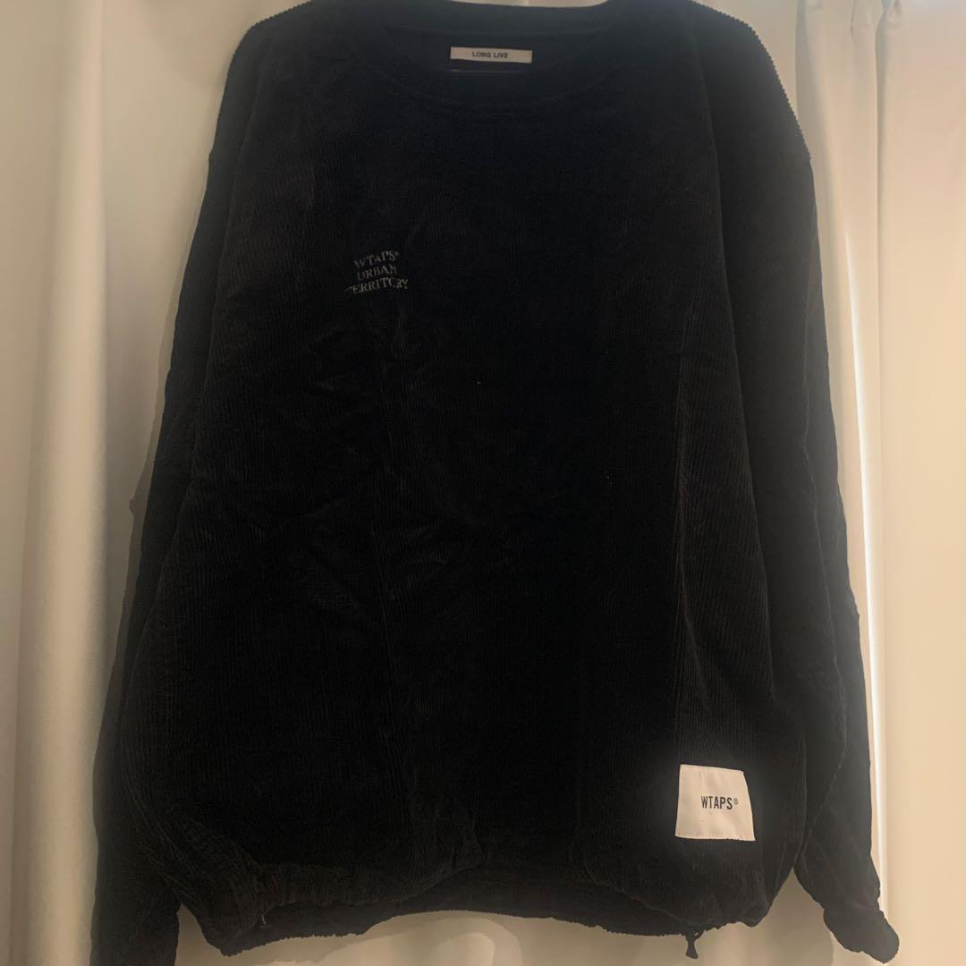 WTAPS コーデュロイ トレーナー ブラック サイズ X 02 中古・古着通販】WTAPS (ダブルタップス) クルーネックスウェット