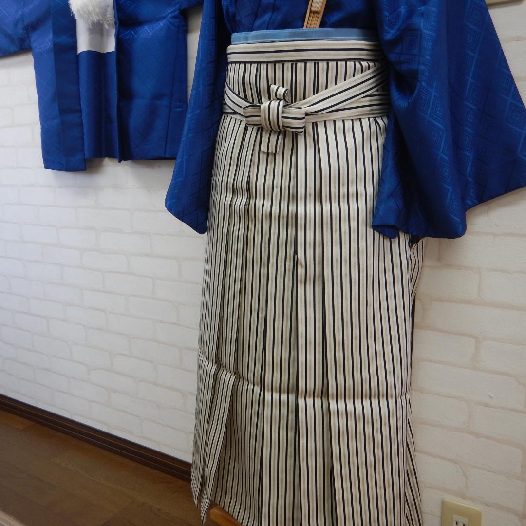 男子 ジュニア 小学六年生 和装・卒業式セット 羽織袴 紺色 - メルカリ