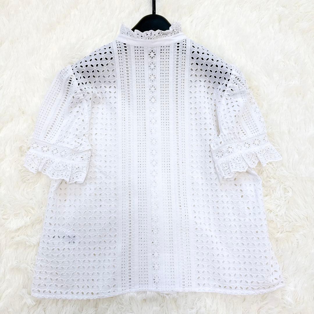 美品] ポロラルフローレン アイレットブラウス レース フリル カット