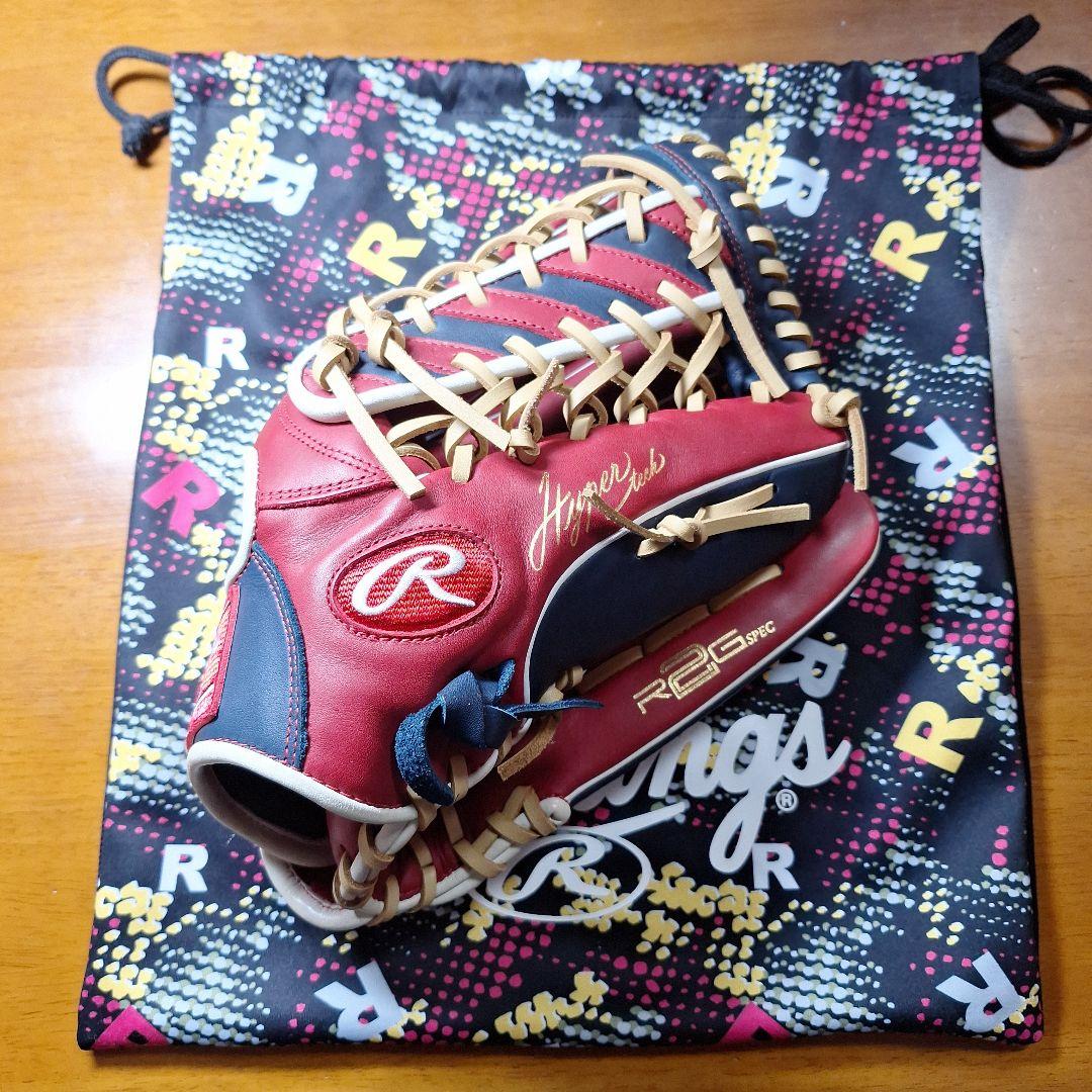 Rawlings R2G 軟式グローブ 赤/紺　外野用 ケース付き 軟式 HYPER TECH R2G [オールラウンド用] サイズ 11.75 | グラブ