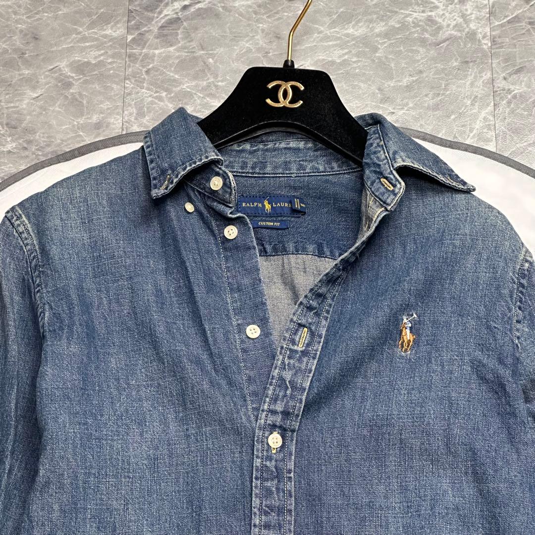 美品♡ラルフローレン デニムシャツ 長袖 ポニー刺繍 Ralph Lauren