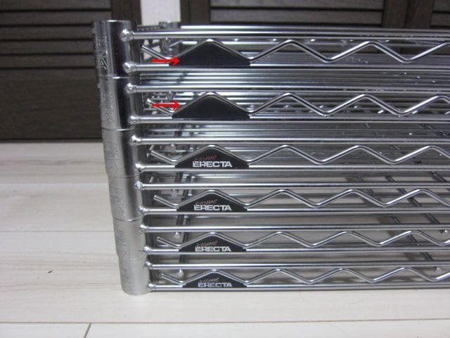 HOME ERECTA ワイヤーシェルフ6枚 スリーブ付 60cm×35cm